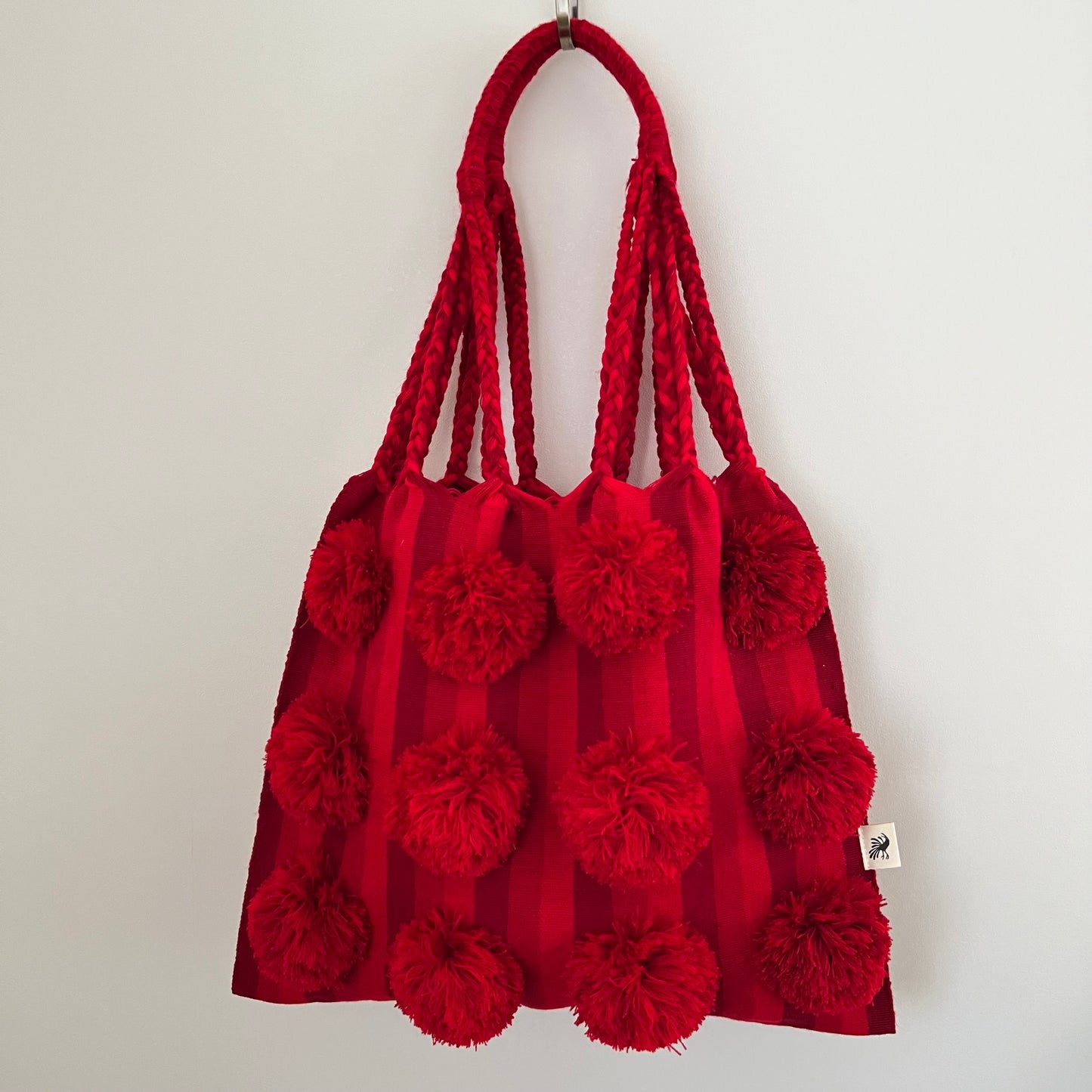 ポンポン・バッグ 016 ハンモックバッグ ラインレッド