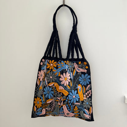 ガーデン・セピア 002 黒 ハンモックバッグ