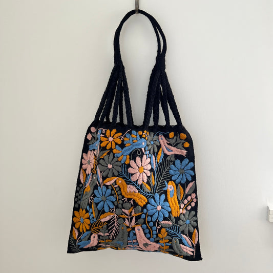 ガーデン・セピア 002 黒 ハンモックバッグ