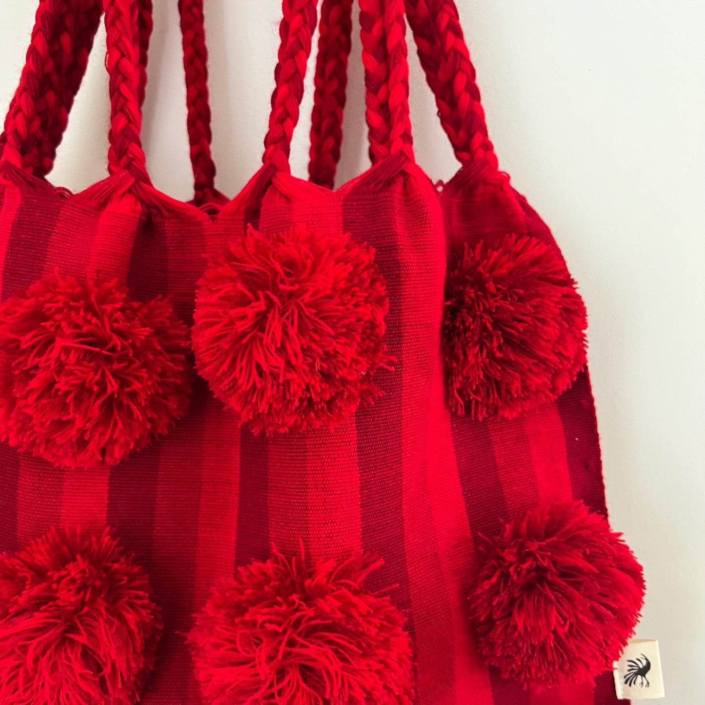 ポンポン・バッグ 016 ハンモックバッグ ラインレッド