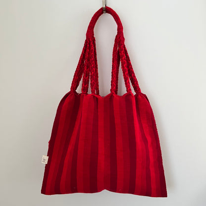 ポンポン・バッグ 016 ハンモックバッグ ラインレッド