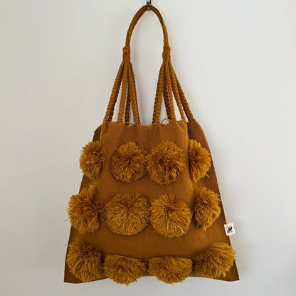 ポンポン・バッグ018 キャメル ハンモックバッグ