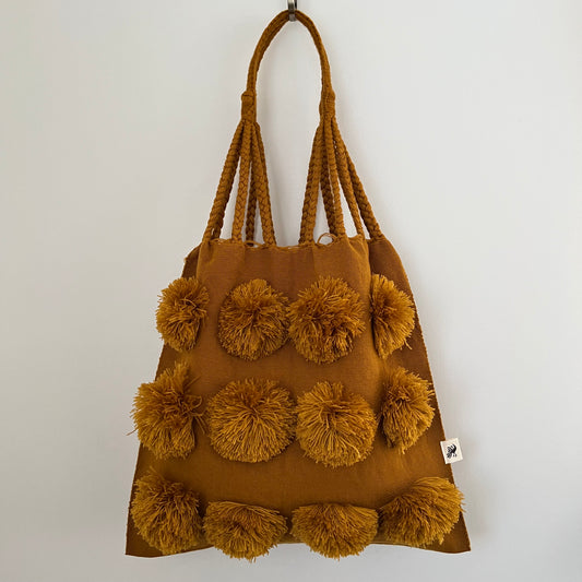 ポンポン・バッグ018 キャメル ハンモックバッグ