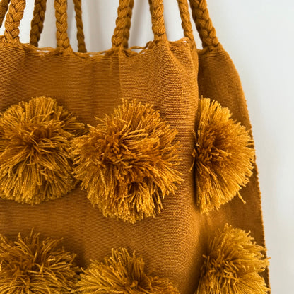 ポンポン・バッグ018 キャメル ハンモックバッグ