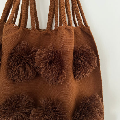 ポンポン・バッグ 019A チョコレート・ミルク  ハンモックバッグ